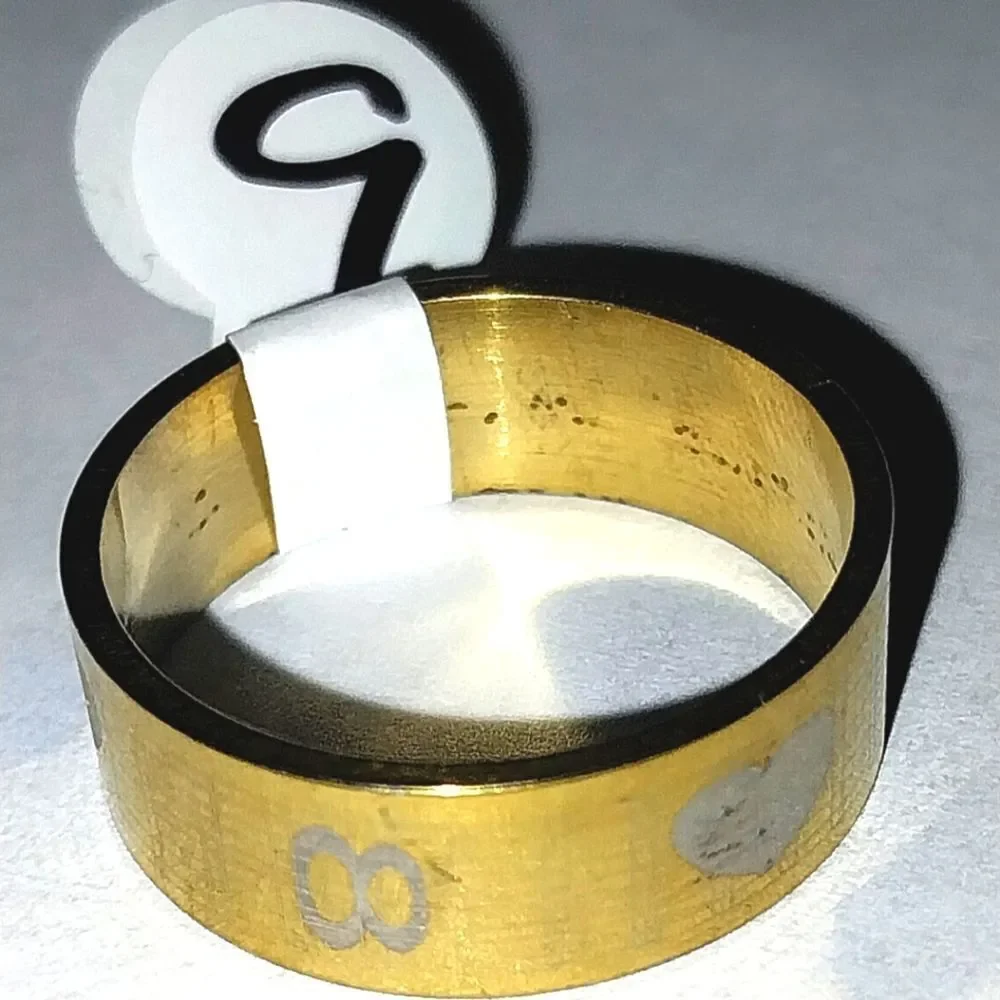 Stainless steel wide band hypoallergenic nickel free Men's ring sz 9